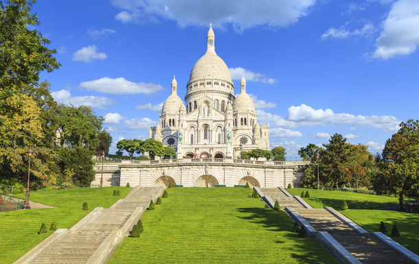 Closup-Basilika Sacre Coeur in Montmartre