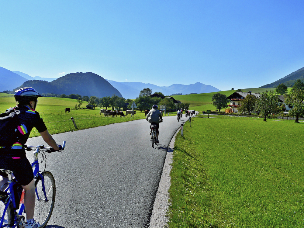 Radfahrende Wolfgangsee