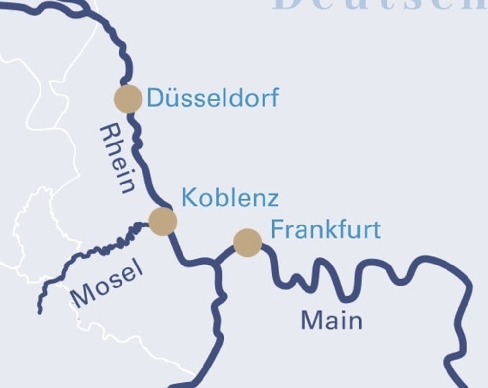 Routenkarte Rhein Main Kurztrip VIVA TIARA